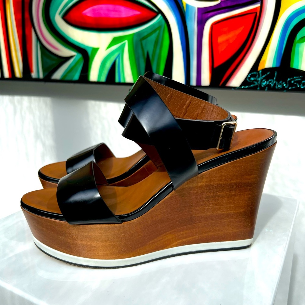 Givenchy Black Platform Wedges Size 38/8